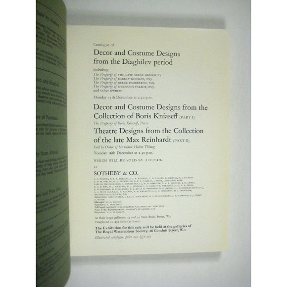 Decor Costume Design Diaghilev Ksiaseff Sothebys Catalog 1 & 2 Dance Ballet 1969 - Picture 3 of 8